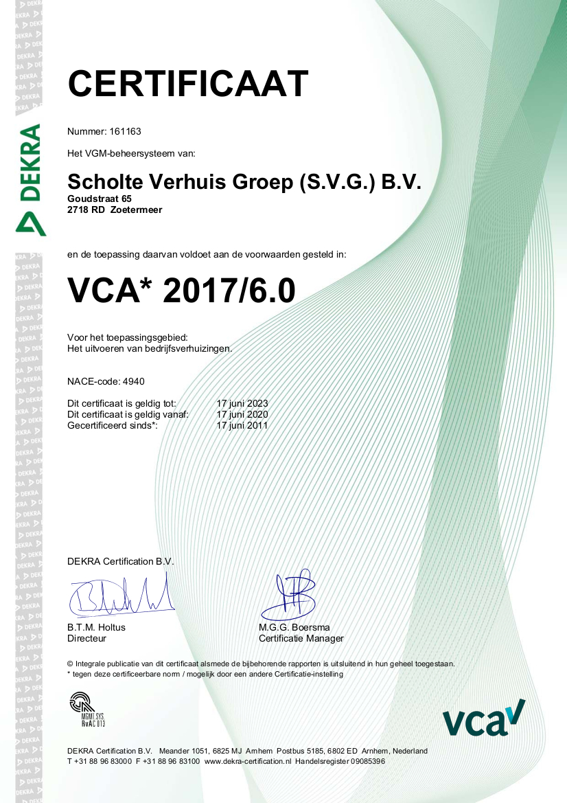 VCA certifictaat