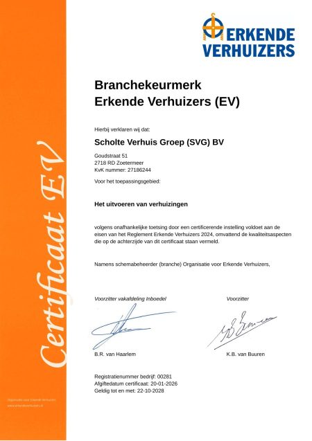 Certificaat EV Certificaat EV